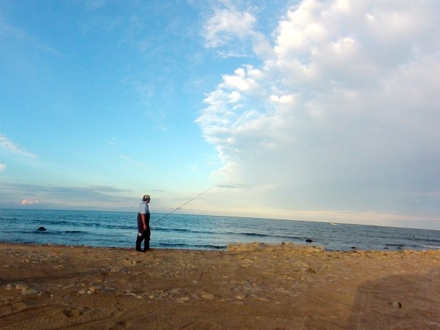 Big Sky, Empty Beach, Glassy Sea